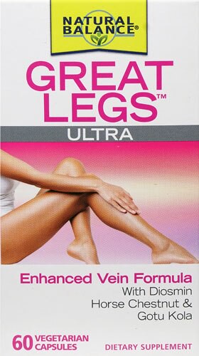 Natural Balance Great Legs Enhanced Vein Formula Ultra 60 Vegetarian Capsules