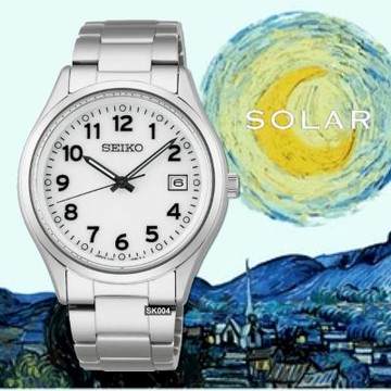 SEIKO 精工 CS系列/SOLAR太陽能/中性白面38.7㎜ SK004(SBPX153J/V157-0DX0S)