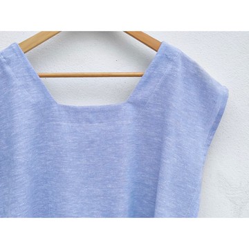 棉質 | 方領上衣 淺藍色