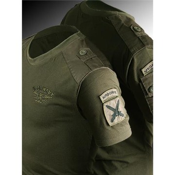 特種兵T恤男短袖夏季半袖健身戰術工裝體恤上衣軍綠色執政官圓領