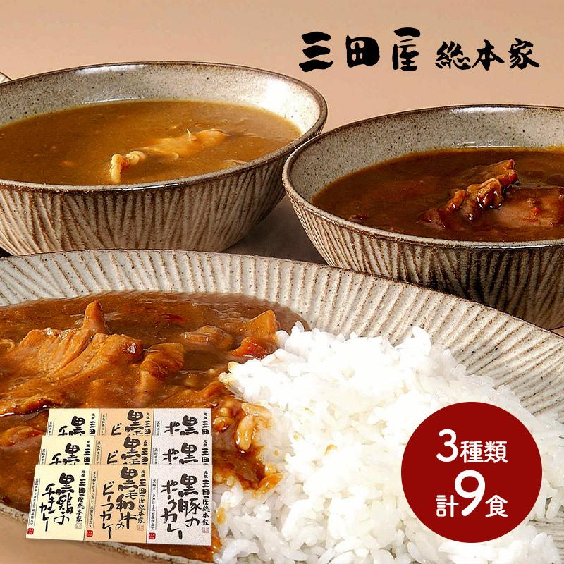 お歳暮 2023 三田屋総本家 カレー詰合せ ギフト 黒毛和牛のビーフカレー3 黒鶏のチキンカレー3 黒豚のポークカレー3 各210g 惣菜 カレー 送料無料 SK2139 御歳暮