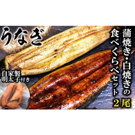 ふるさと納税 AE012うなぎ蒲焼き・白焼きの食べくらべセット（１７０ｇ×計２尾）、自家製明太子セット（８０ｇ×２） 長崎県島原市