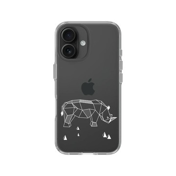 iPhone 16 Clear 透明 - Animal Silhouette / 動物剪影 - 幾何-動物系列/犀牛