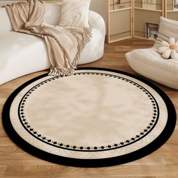 圓形地毯防水環保無異味 防滑隔音降噪 輕奢ins風客廳沙發地墊-直徑80cm