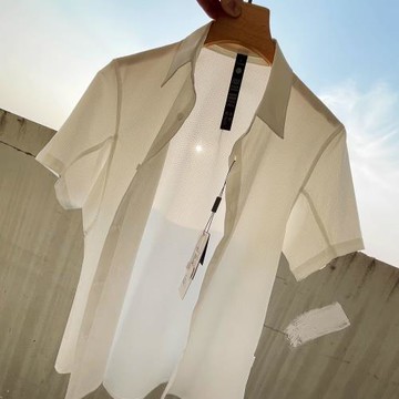 吊卡98美刀！沖孔冷感速干面料！3D立裁！男士功能性戶外短袖襯衫