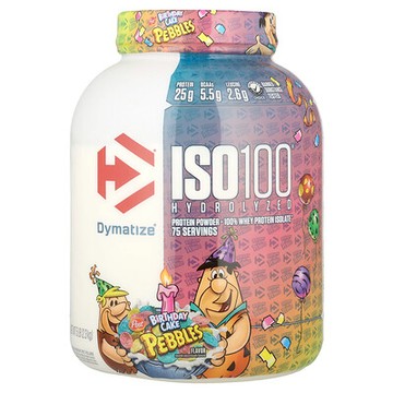 Dymatize, ISO100 Hydrolyzed，全分離乳清蛋白，生日蛋糕，5 磅（2.3 千克）