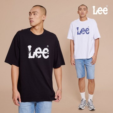 Lee 街頭風寬鬆短T 男 深藍 黑色 白色 LB602042