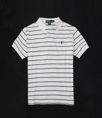 美國百分百【全新真品】Ralph Lauren RL 男 Polo衫 細黑 條紋 黑馬 上衣 外衣 網眼 超取 S號