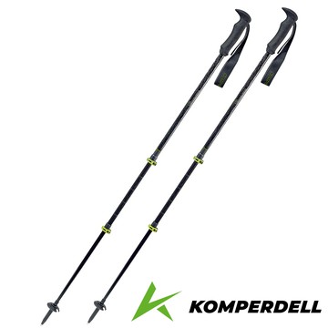 【Komperdell 奧地利】輕量碳纖+鈦金強力鎖定登山杖(175237010-S 黑/健行登山/碳纖輕量/單支入)