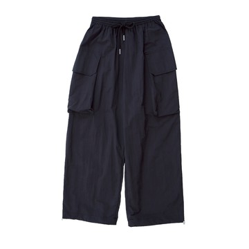 5th STREET｜山形｜中性｜大口袋尼龍寬褲｜黑色