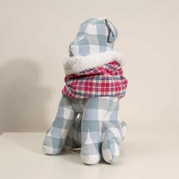 心暖暖毛孩脖圍_英倫粉紅配白絨毛