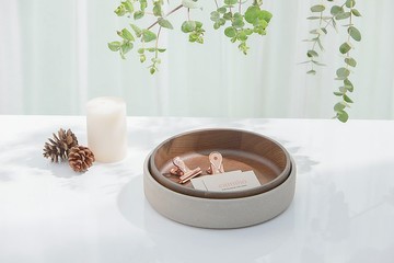 camino RAFAEL 極簡木質仿石盛物圓盤(中盤款) 儲物盤 造型碗