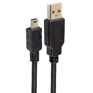POLYWELL 寶利威爾 USB-A To Mini USB充電傳輸線 PW15-W45-M771  1m  黑色  1條