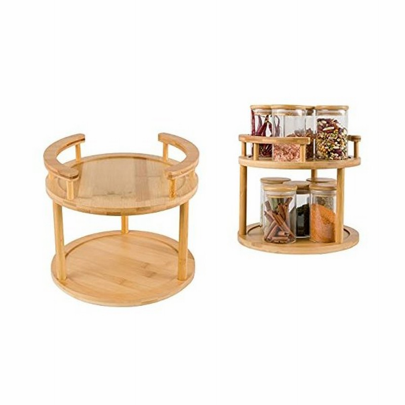 Bamboo Land 竹製ツー疲れたスパイスラック オーガナイザー ホルダー 360度回転 卓上スタンド スパイスオーガナイザー 2段 キッチン ターンテーブル キャ 通販 Lineポイント最大0 5 Get Lineショッピング