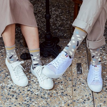 【Cosi】臺灣質地系列-磨石子   無痕中長襪