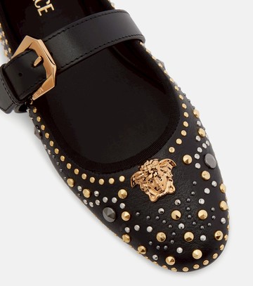 Versace La Medusa leather Mary Jane flats