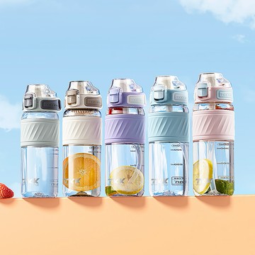 【TKK】禮物精選-美國進口Tritan 哈崙系列 手提式 直飲+吸管 運動水壺 隨身杯 600ML 戶外露營登山運動專用