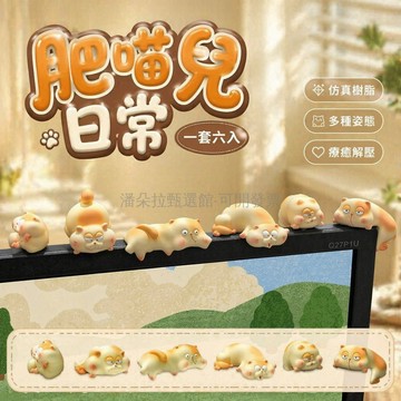 台灣出貨✨ 肥貓桌面擺件 抽象發瘋貓咪 辦公桌螢幕裝飾 車載中控掛件 可愛療癒公仔