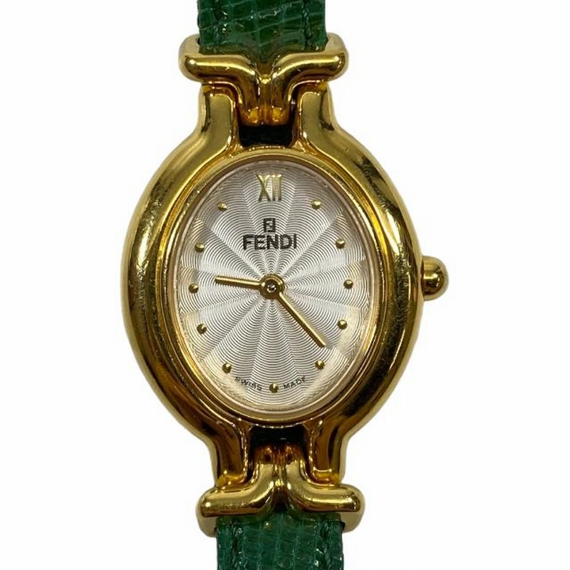 稼働品】FENDI フェンディ 640L カメレオン 腕時計 オーバルフェイス  