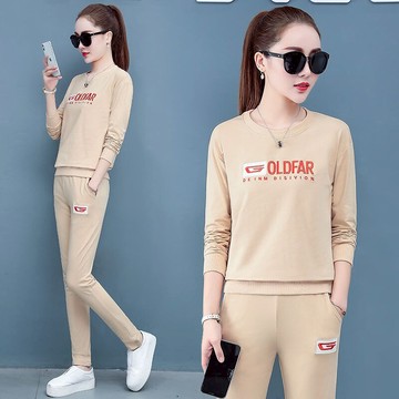 春秋2021新款韓版長袖運動套裝女寬松長褲休閑洋氣時尚兩件套裝女