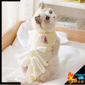 【台灣出貨】貓咪絕育服 母貓繫帶 手術服 寵物衣服 透氣純棉服 斷奶服 公貓防舔服 寵物術后服
