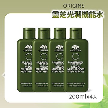 ORIGINS 品木宣言 青春無敵靈芝光潤機能水200ml 4入組 國際航空版