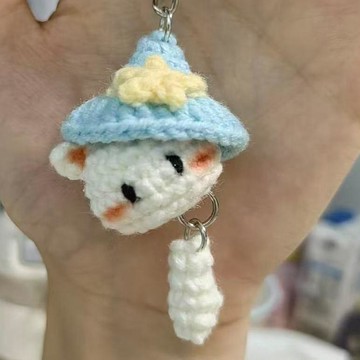 🔥新品🔥魔法小貓鉤織材料魔法小貓手工編織diy毛線鉤針鑰匙扣掛件禮物時尚吊墜 車載掛件 手工送人禮 手工材料包