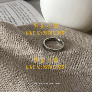 鈦鋼不褪色潮流嘻哈黑暗系純銀色圓光面圈圈簡約戒指男女【繁星小鎮】