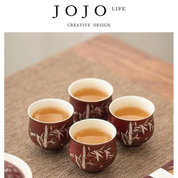JOJO'S L. PD.紫泉澗.中式復古陶瓷品茗杯單個杯功夫茶具 | 柴壩
