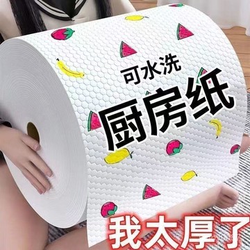🍃現貨隔日達🍃廚房紙巾懶人一次性抹布加厚廚房幹濕兩用吸油吸水食品級擦手紙