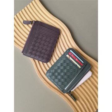 MCBV羊皮手工編織超薄男女通用卡包精致小巧卡夾零錢包女式卡套潮