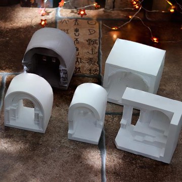 紀念碑谷古堡擴香石硅膠模具 夜燈石膏香薰建筑水泥混凝土自制diy