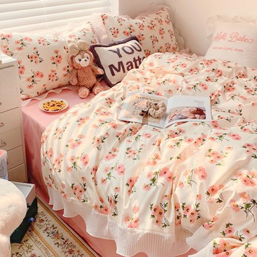 韓式田園風小碎花公主風床上四件套全棉純棉床單被套三件套小清新