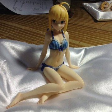 現貨wave命運之夜 1/8 Saber泳裝藍色內衣手辦公仔模型國產盒裝