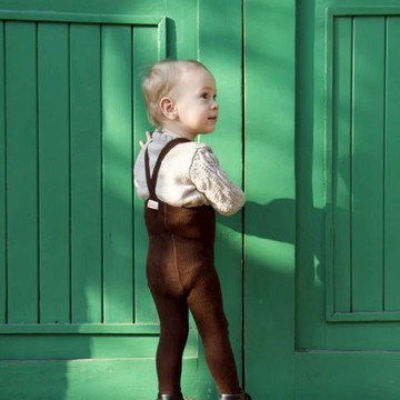 Silly Silas - 復古吊帶褲襪 - Chocolate Brown - 6~12M