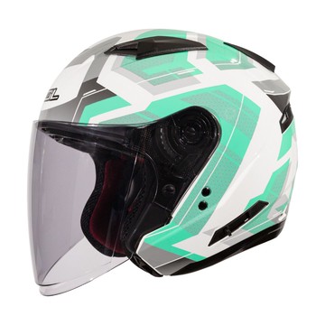 【國民神帽】SOL SO7E 星幕 白綠銀  3/4罩安全帽