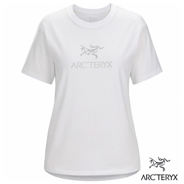 【Arcteryx 始祖鳥官方直營】女 LOGO 登山戶外排汗 短袖休閒Tee 白