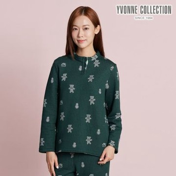 YVONNE 以旺傢飾 伯恩熊包紗長袖上衣-森林綠