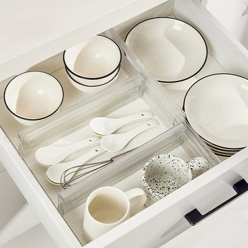 伸縮式抽屜用隔板/分隔架-3入-多色可選 透明