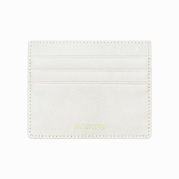 【換季特賣】客製化禮物意大利真皮革米白色卡片套錢包卡包_c425