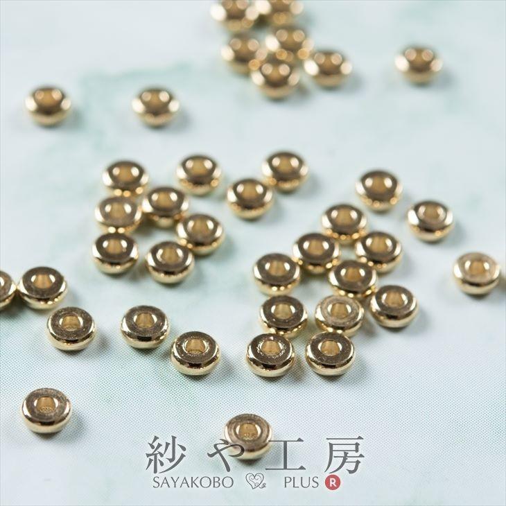 スペーサー コイン 小 本金メッキメッキ ゴールド 3mm 200個 200ヶ 真鍮 ビーズパーツ 通し穴 ビーズ資材 ビーズ 材料 約0.3cm