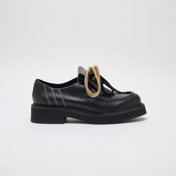 Vatic Lace up Tassel Derby Shoes 2-way 可拆式流蘇U頭德比鞋 納帕皮革白線款 42
