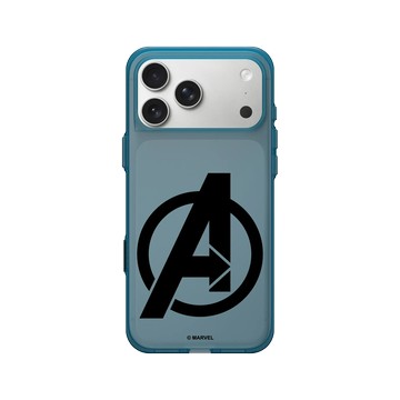 iPhone 17 Pro Max Clear (相機按鈕) 夜幕藍 - 迪士尼-漫威 Marvel - 漫威Logo-復仇者聯盟 黑色標誌