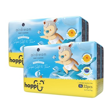 Hoppi - airdream 輕薄系列嬰兒尿布－褲型(XL)－32片－2袋