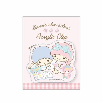 【震撼精品百貨】Little Twin Stars KiKi&LaLa 雙子星~日本Sanrio三麗鷗 雙子星壓克力夾子-看書*02385