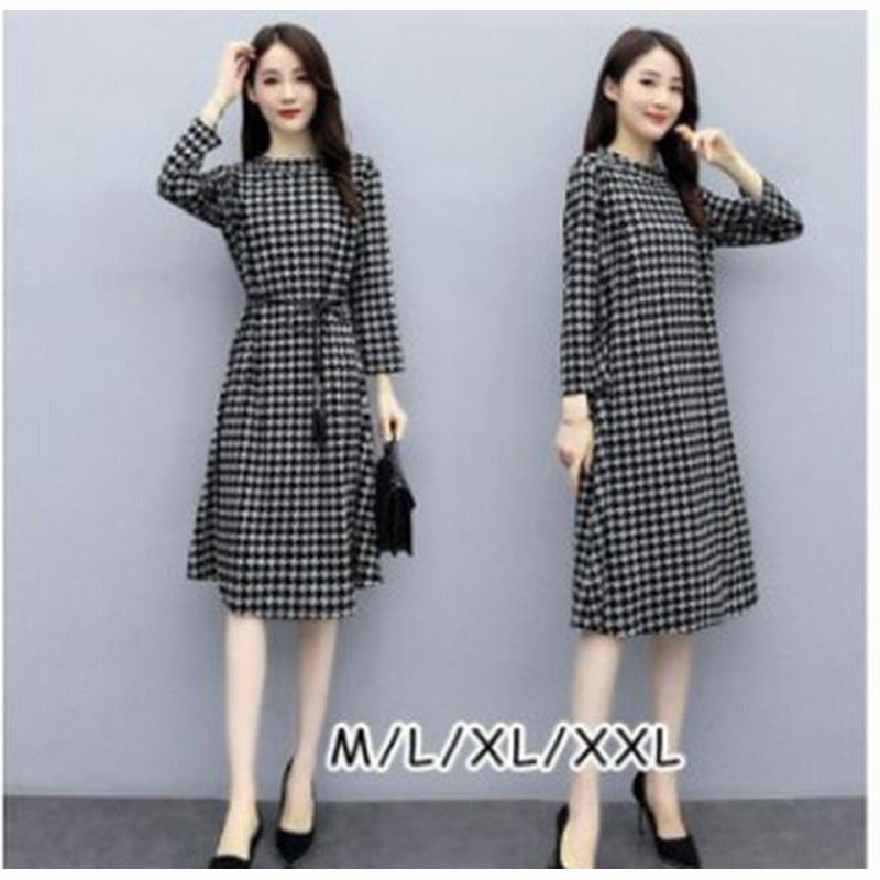 ワンピース レディース 秋冬 長袖ワンピース ロング丈 おしゃれ チェック柄 コットン キレイめ 韓国風 代 30代 40代 50代 カジュアル 通販 Lineポイント最大3 0 Get Lineショッピング