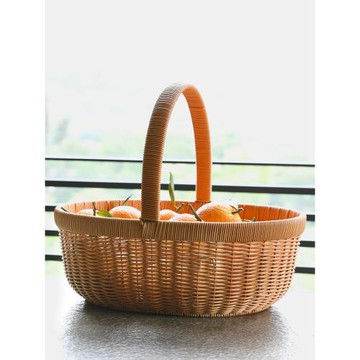 戶外春游野餐提籃超市購物籃仿藤編草莓采摘籃水果籃餐廳點菜籃子
