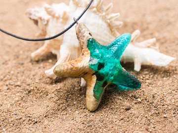 木製樹脂吊墜海星精美男女禮物