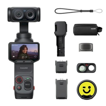 電玩電競相關推薦 Insta360 Luna Ultra 創作者套裝 黑色 (公司貨) 雙鏡頭雲台相機