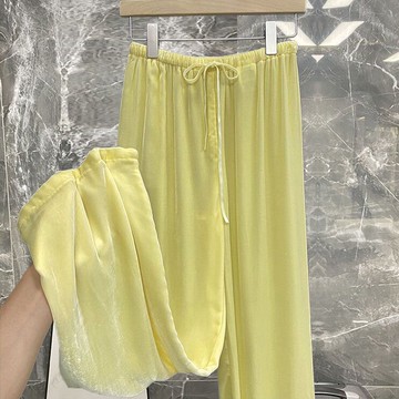 好到驚嘆的褲子啊！重點不挑人！2色松緊腰絲絨褲女 33139